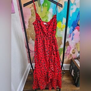 Red Leopard Print Dress